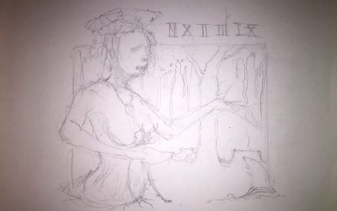 Sketch For Parable of The Mole 10.5 x 13.5